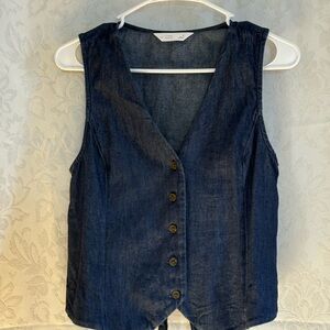 LC Lauren Conrad Button-Front Sleeveless Vest